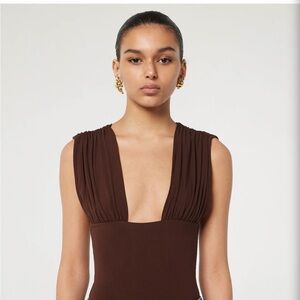Elegant Brown Sleeveless Bodysuit